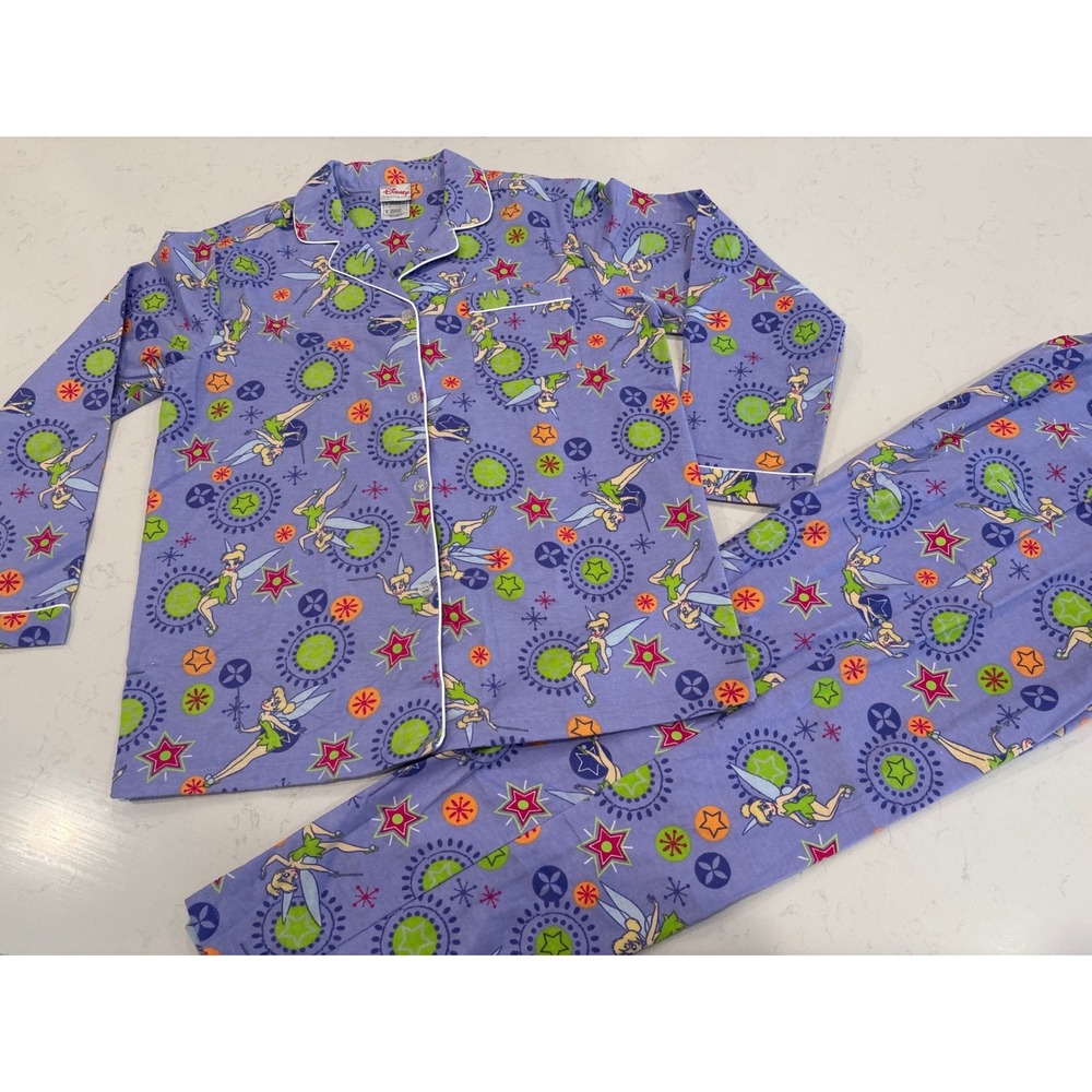 Rare Disney Store Tinkerbell Pajamas lightweight breathable cotton purple